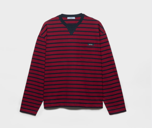 Long-sleeved striped jersey T-shirt